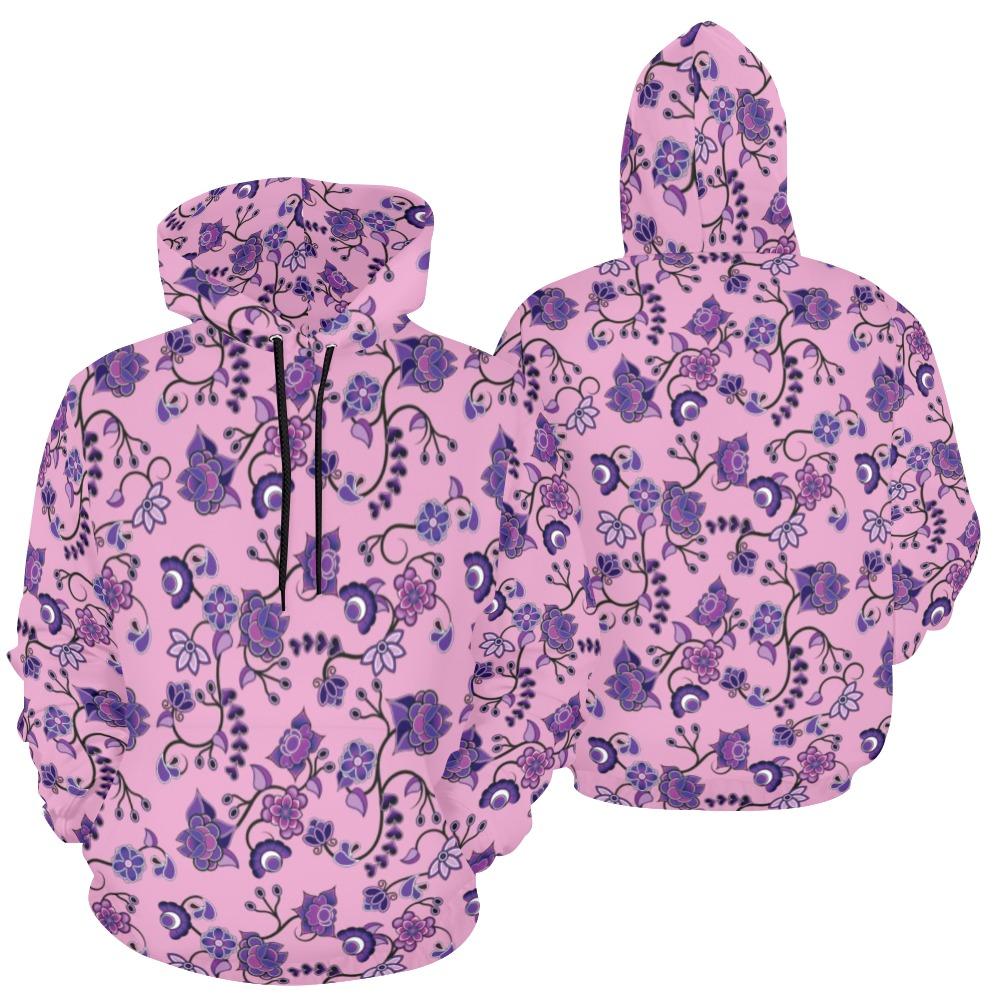 Purple Floral Amour All Over Print Hoodie for Men (USA Size) (Model H13) All Over Print Hoodie for Men (H13) e-joyer 