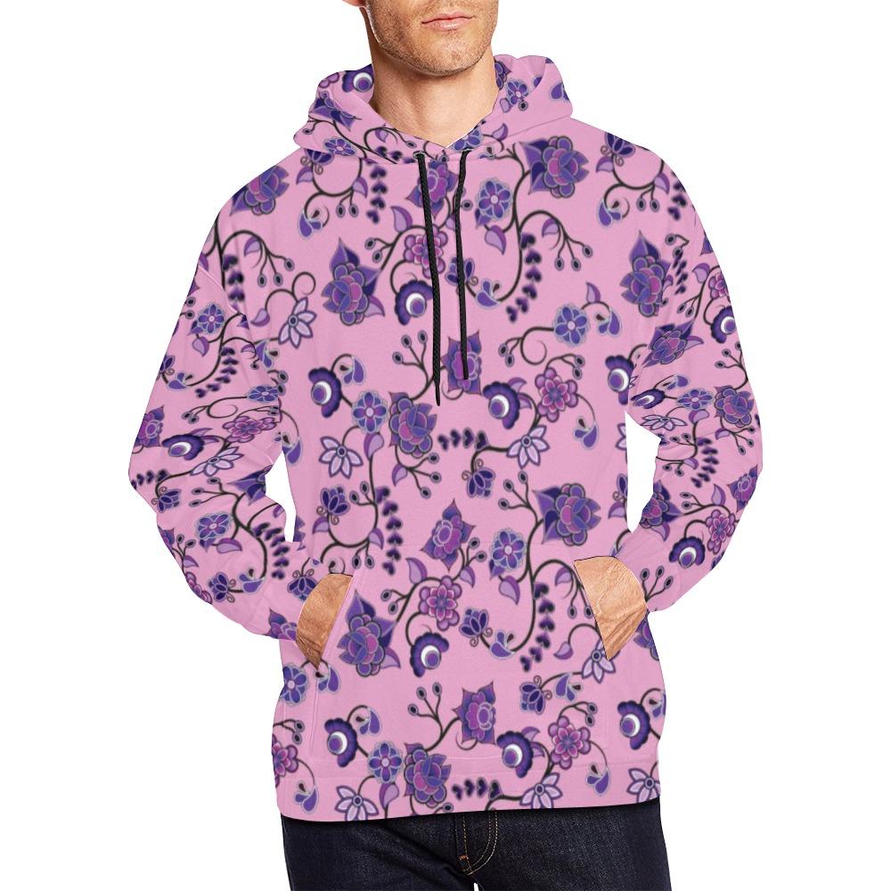 Purple Floral Amour All Over Print Hoodie for Men (USA Size) (Model H13) All Over Print Hoodie for Men (H13) e-joyer 