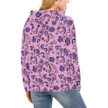 Load image into Gallery viewer, Purple Floral Amour All Over Print Hoodie for Women (USA Size) (Model H13) All Over Print Hoodie for Women (H13) e-joyer 
