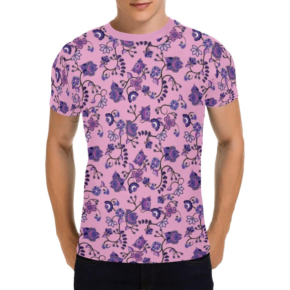 Purple Floral Amour All Over Print T-Shirt for Men (USA Size) (Model T40) All Over Print T-Shirt for Men (T40) e-joyer 