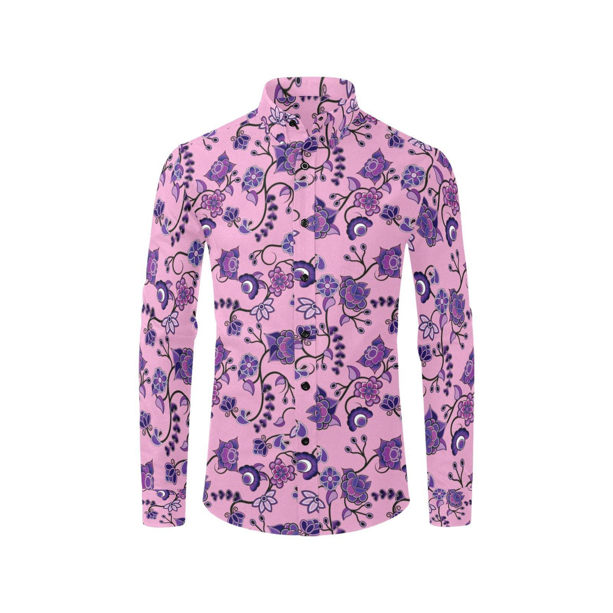 Purple Floral Amour Casual Dress Shirt by 49 Dzine