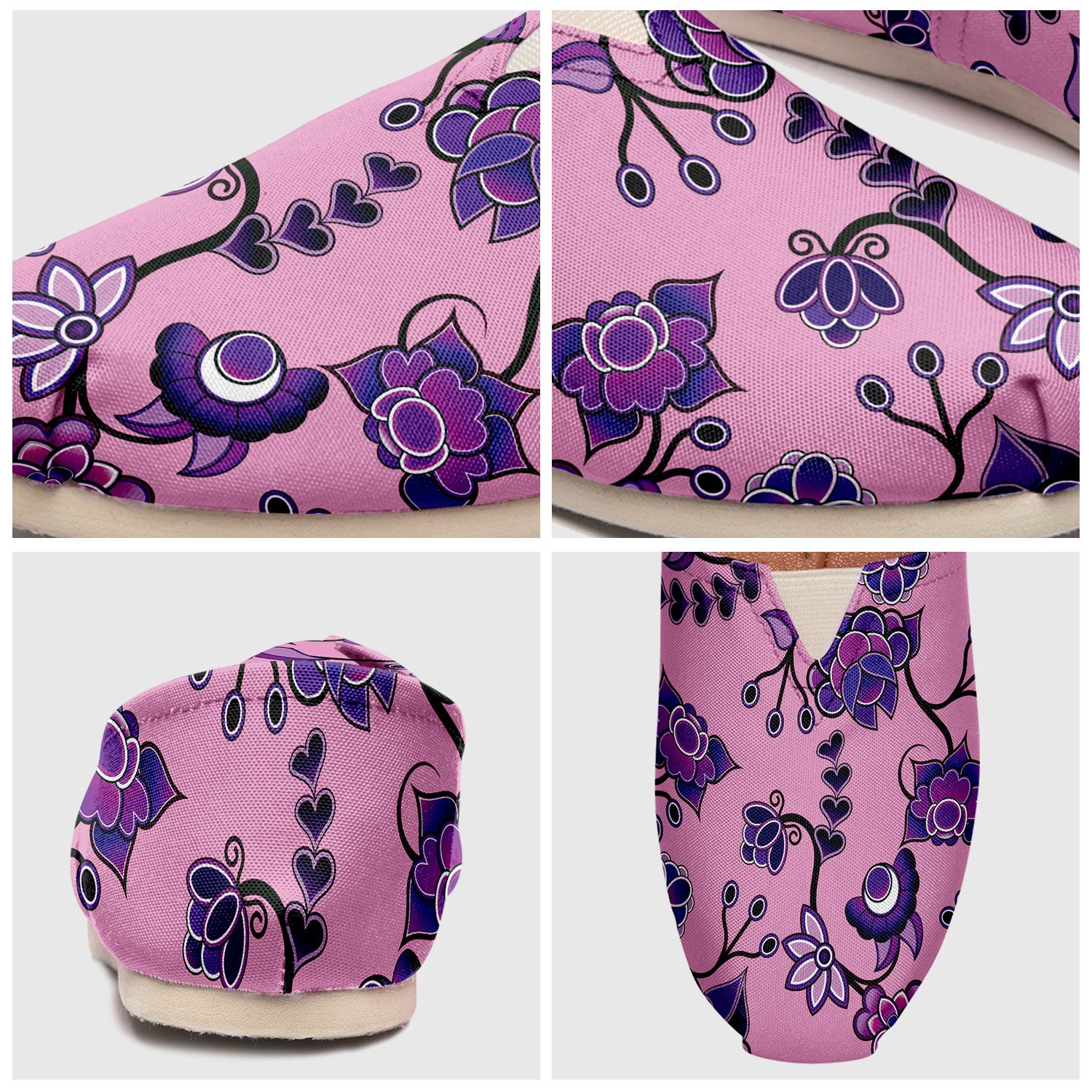 Purple Floral Amour Casual Unisex Slip On Shoe Herman 