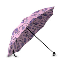 Load image into Gallery viewer, Purple Floral Amour Foldable Umbrella (Model U01) Foldable Umbrella e-joyer 
