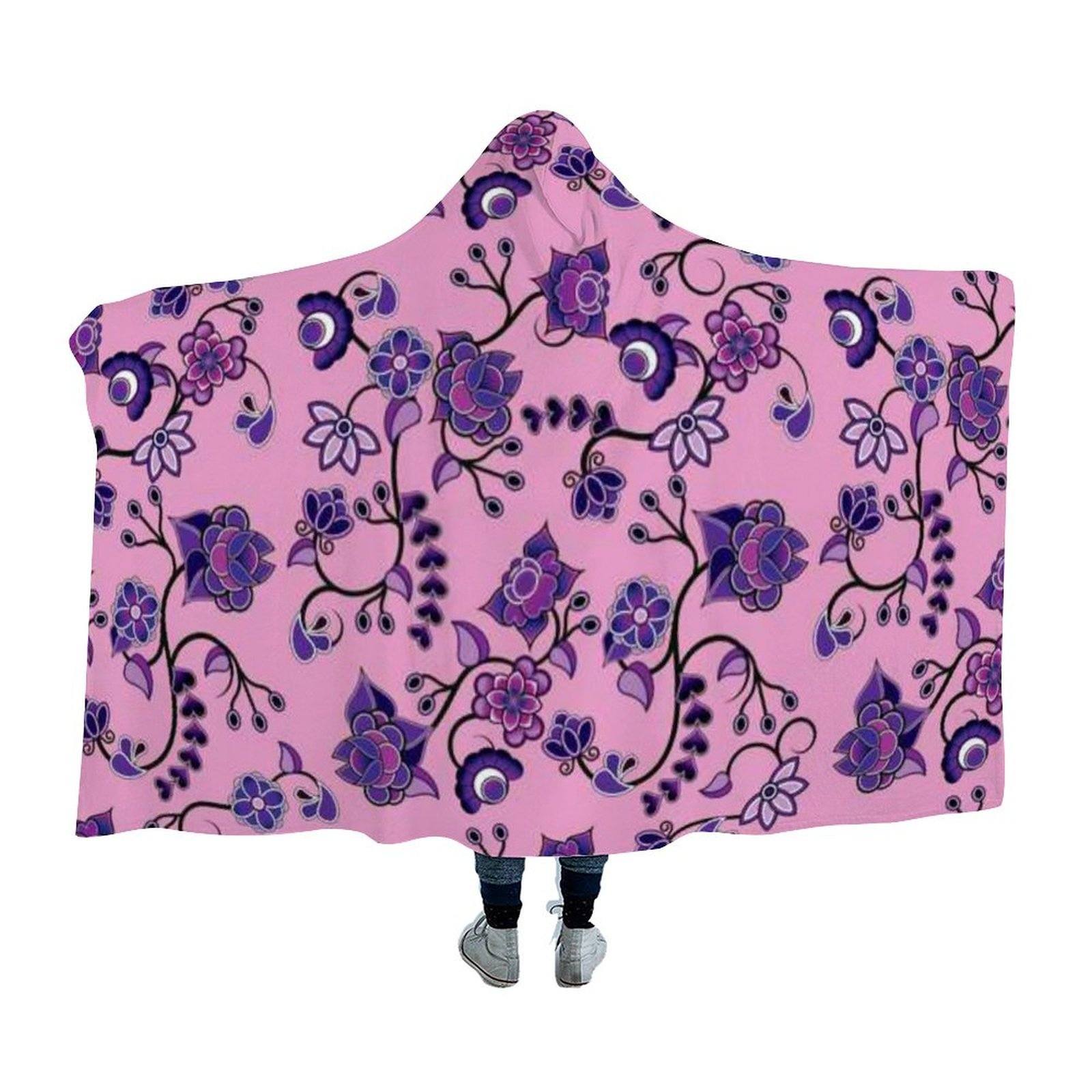 Purple Floral Amour Hooded Blanket blanket 49 Dzine 