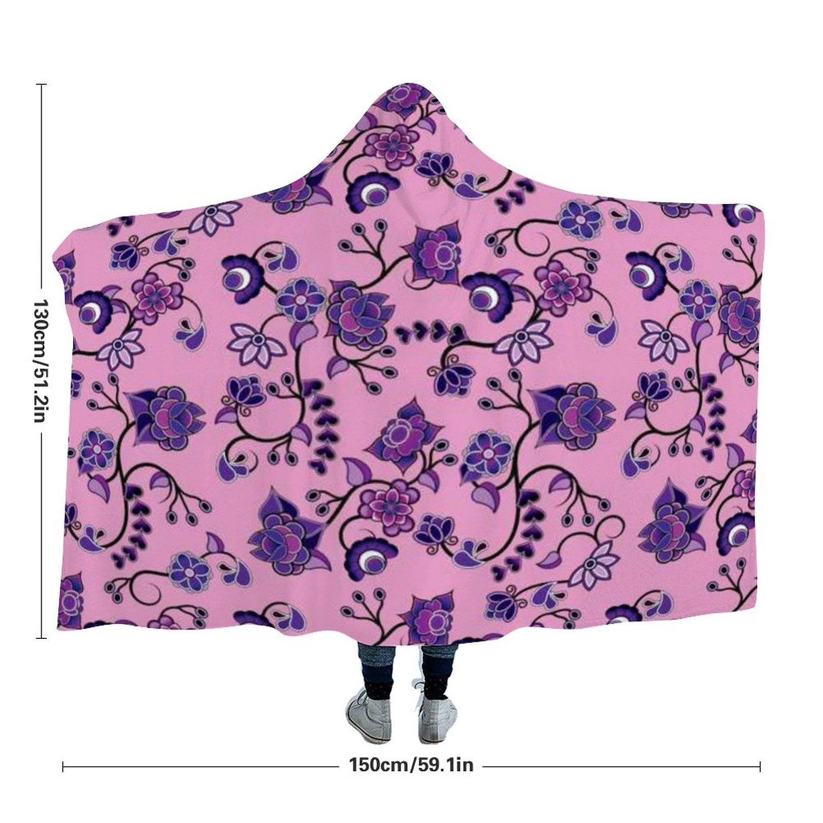 Purple Floral Amour Hooded Blanket blanket 49 Dzine 