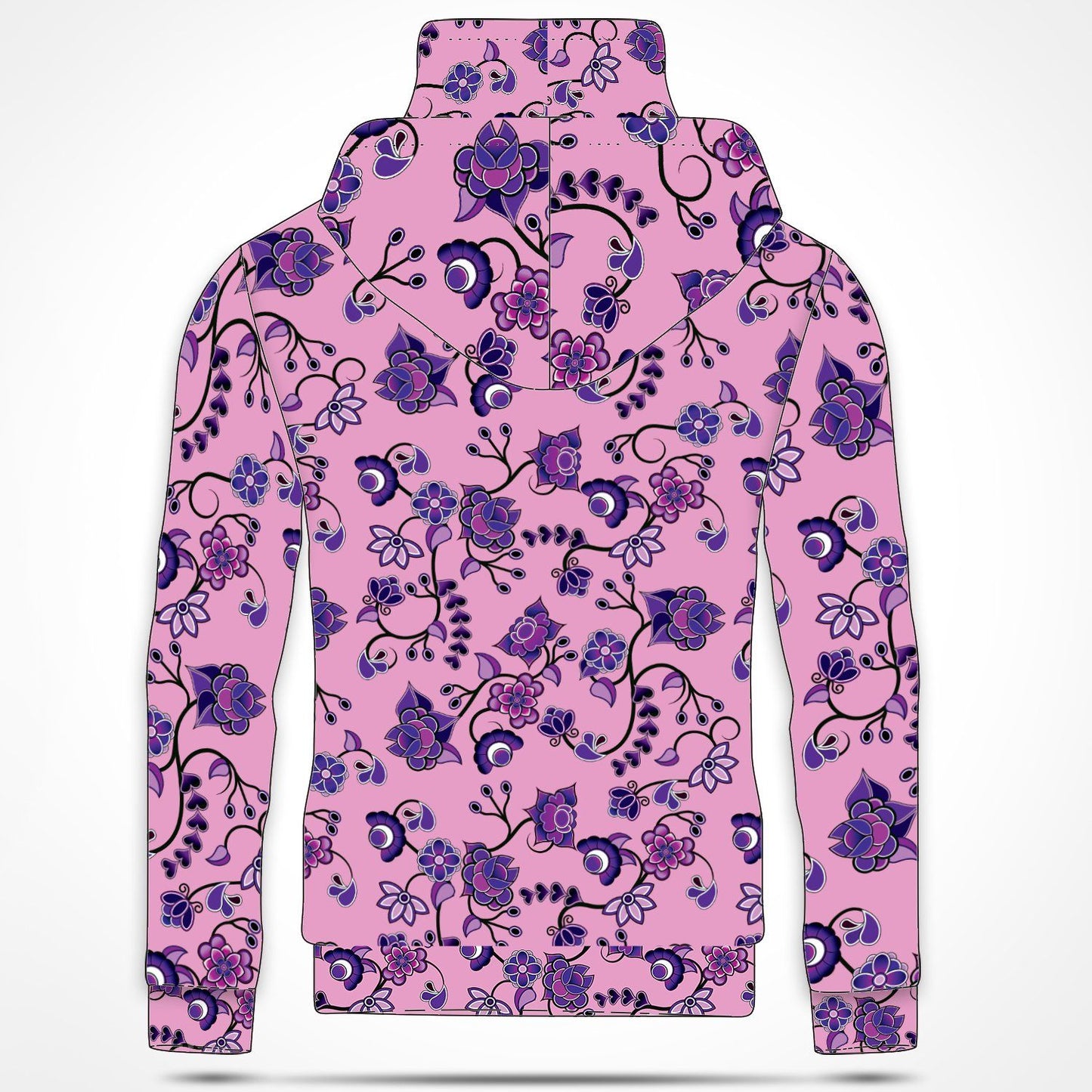 Purple Floral Amour Hoodie with Face Cover 49 Dzine 