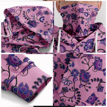 Load image into Gallery viewer, Purple Floral Amour Hoodie with Face Cover 49 Dzine 
