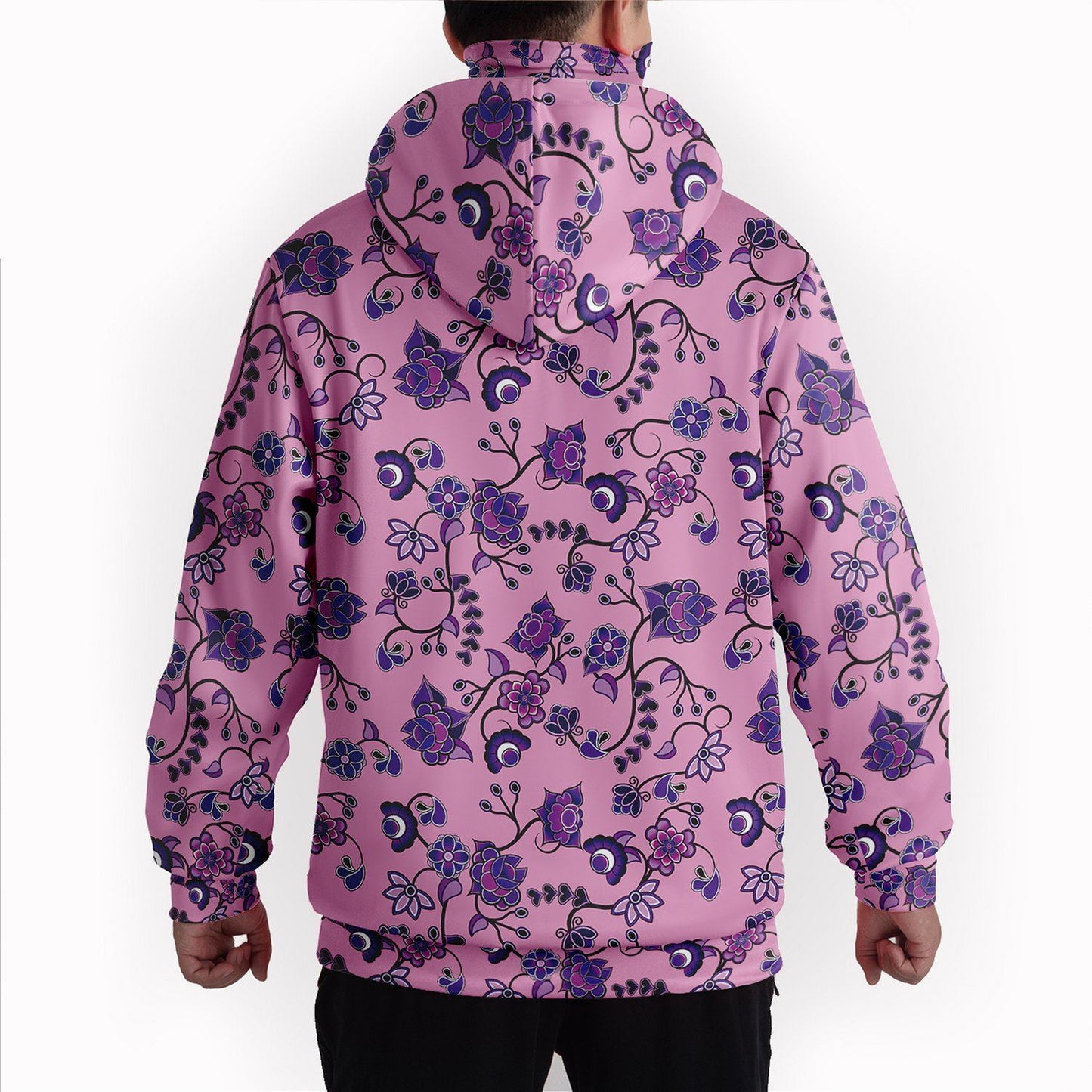 Purple Floral Amour Hoodie with Face Cover 49 Dzine 