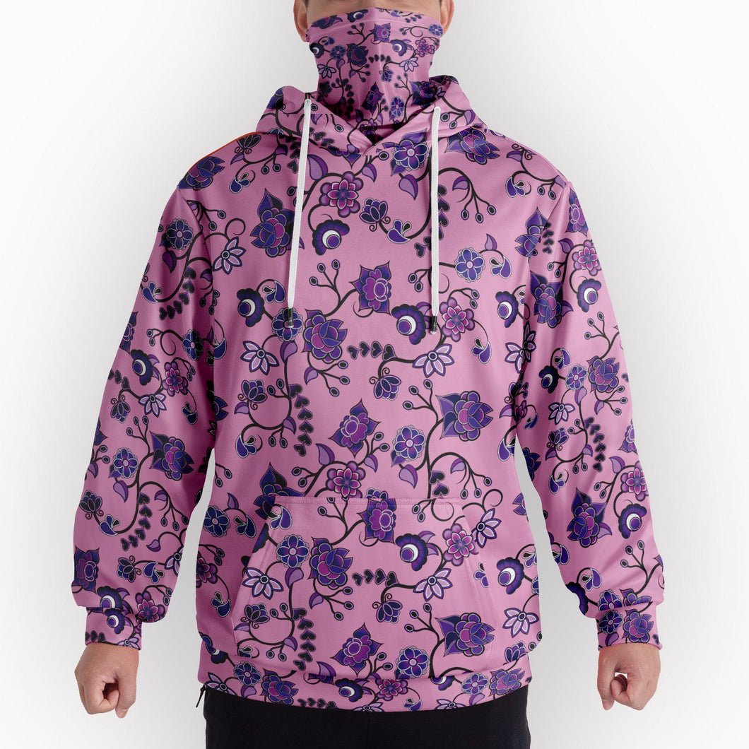 Purple Floral Amour Hoodie with Face Cover 49 Dzine 