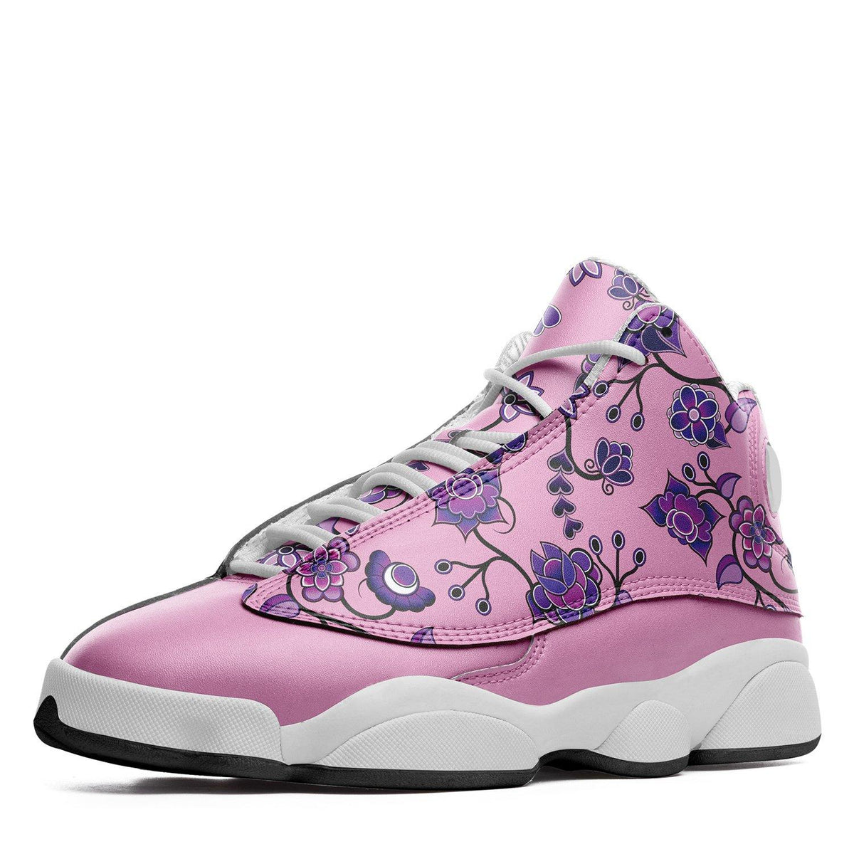Purple Floral Amour Isstsokini – Unisex Sneakers by 49 Dzine