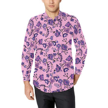 Load image into Gallery viewer, Purple Floral Amour Men&#39;s All Over Print Casual Dress Shirt (Model T61) Men&#39;s Dress Shirt (T61) e-joyer 
