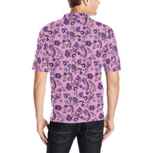 Load image into Gallery viewer, Purple Floral Amour Men&#39;s All Over Print Polo Shirt (Model T55) Men&#39;s Polo Shirt (Model T55) e-joyer 
