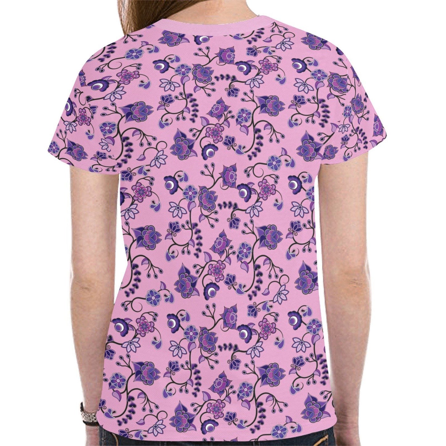 Purple Floral Amour New All Over Print T-shirt for Women (Model T45) tshirt e-joyer 