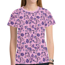 Load image into Gallery viewer, Purple Floral Amour New All Over Print T-shirt for Women (Model T45) tshirt e-joyer 
