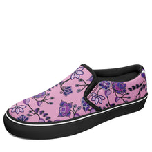 Load image into Gallery viewer, Purple Floral Amour Otoyimm Canvas Slip On Shoes otoyimm Herman US Youth 1 / EUR 32 Black Sole 
