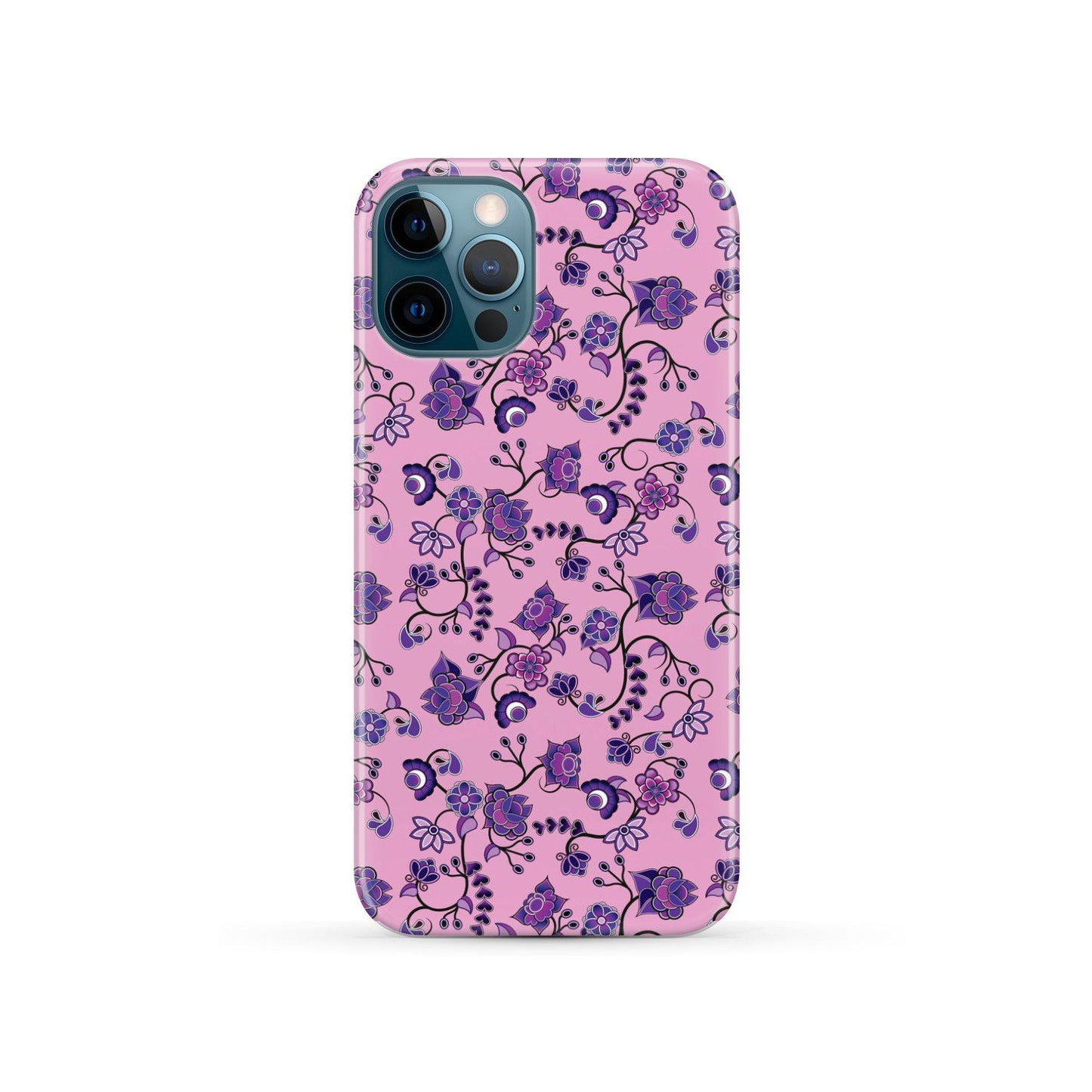 Purple Floral Amour Phone Case Phone Case wc-fulfillment iPhone 12 Pro 