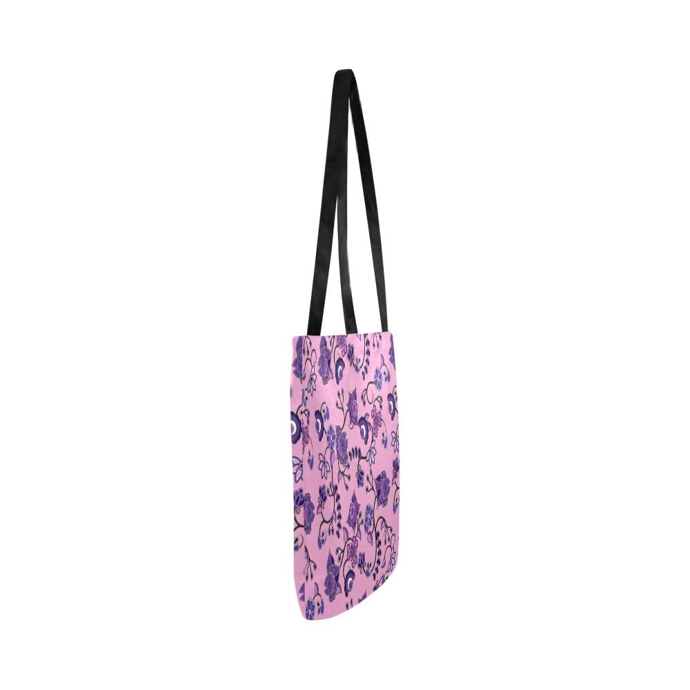 Purple Floral Amour Reusable Shopping Bag Model 1660 (Two sides) Shopping Tote Bag (1660) e-joyer 