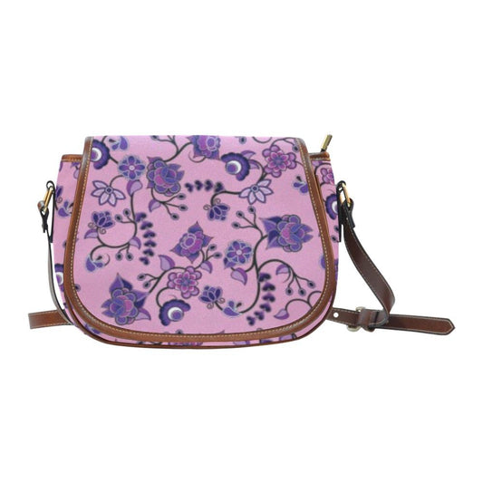 Purple Floral Amour Saddle Bag/Small (Model 1649) Full Customization bag e-joyer 