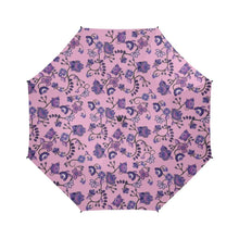 Load image into Gallery viewer, Purple Floral Amour Semi-Automatic Foldable Umbrella (Model U05) Semi-Automatic Foldable Umbrella e-joyer 
