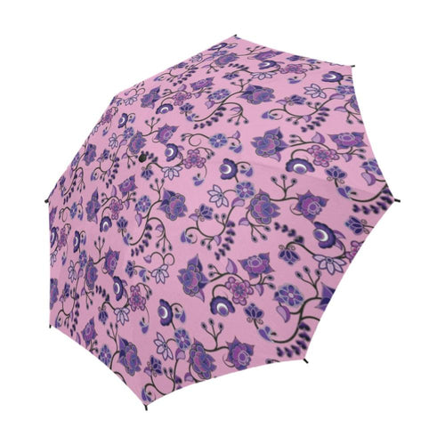 Purple Floral Amour Semi-Automatic Foldable Umbrella (Model U05) Semi-Automatic Foldable Umbrella e-joyer 