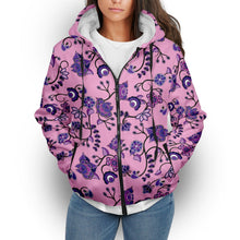 Load image into Gallery viewer, Purple Floral Amour Sherpa Hoodie hoodie Herman 
