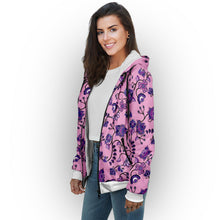 Load image into Gallery viewer, Purple Floral Amour Sherpa Hoodie hoodie Herman 
