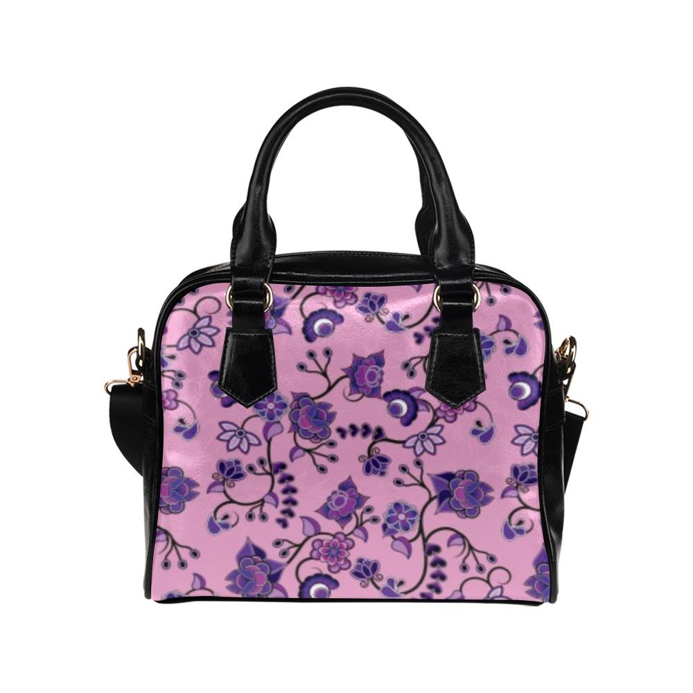 Purple Floral Amour Shoulder Handbag by 49 Dzine