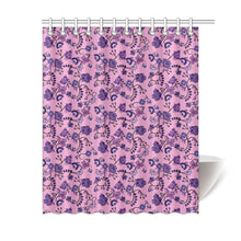 Load image into Gallery viewer, Purple Floral Amour Shower Curtain 60&quot;x72&quot; Shower Curtain 60&quot;x72&quot; e-joyer 
