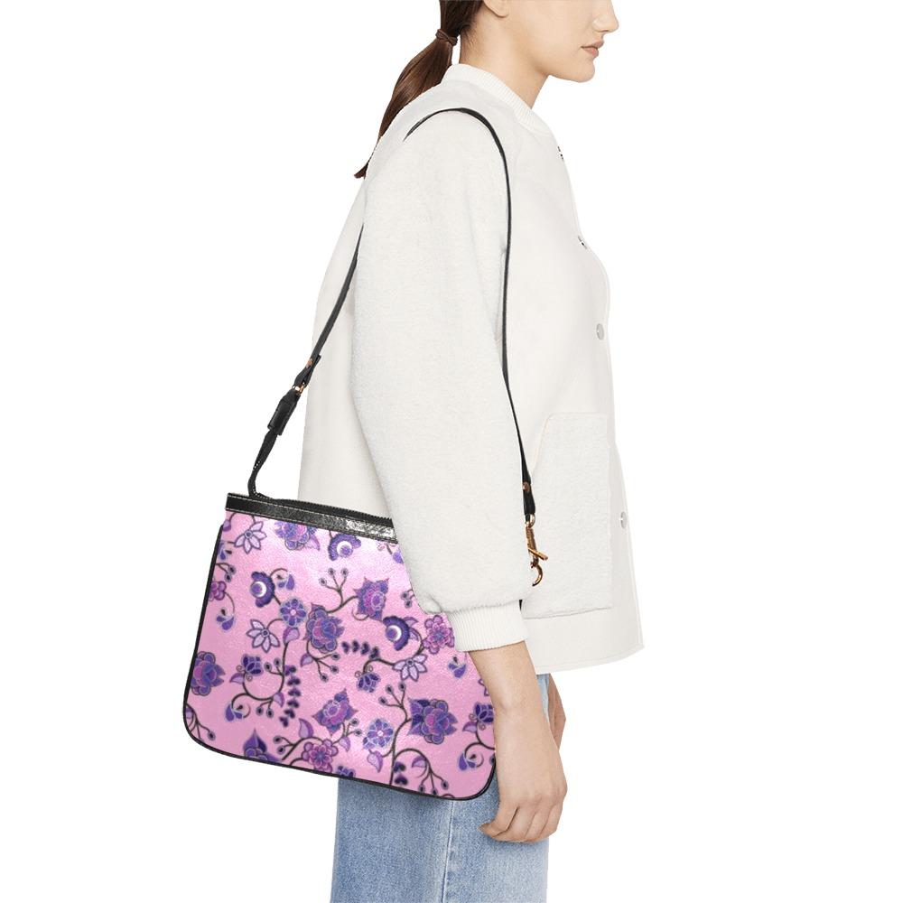 Purple Floral Amour Small Shoulder Bag (Model 1710) Small Shoulder Bag (1710) e-joyer 