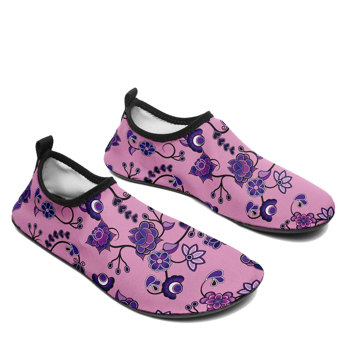 Purple Floral Amour Sockamoccs Kid's Slip On Shoes Herman 