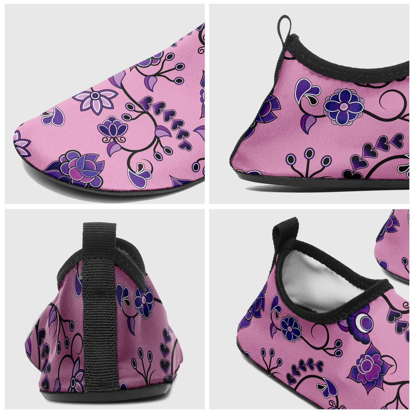 Purple Floral Amour Sockamoccs Kid's Slip On Shoes Herman 