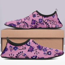 Load image into Gallery viewer, Purple Floral Amour Sockamoccs Kid&#39;s Slip On Shoes Herman 
