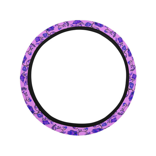 Purple Floral Amour Steering Wheel Cover with Elastic Edge Steering Wheel Cover with Elastic Edge e-joyer 