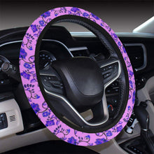 Load image into Gallery viewer, Purple Floral Amour Steering Wheel Cover with Elastic Edge Steering Wheel Cover with Elastic Edge e-joyer 
