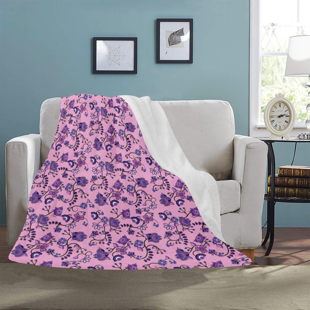 Purple Floral Amour Ultra-Soft Micro Fleece Blanket 50"x60" Ultra-Soft Blanket 50''x60'' e-joyer 