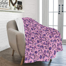 Load image into Gallery viewer, Purple Floral Amour Ultra-Soft Micro Fleece Blanket 50&quot;x60&quot; Ultra-Soft Blanket 50&#39;&#39;x60&#39;&#39; e-joyer 
