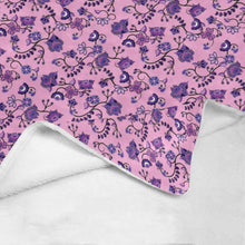 Load image into Gallery viewer, Purple Floral Amour Ultra-Soft Micro Fleece Blanket 50&quot;x60&quot; Ultra-Soft Blanket 50&#39;&#39;x60&#39;&#39; e-joyer 
