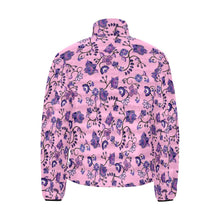 Load image into Gallery viewer, Purple Floral Amour Unisex Stand Collar Padded Jacket Men&#39;s Stand Collar Padded Jacket (H41) e-joyer 
