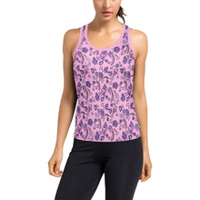 Load image into Gallery viewer, Purple Floral Amour Women&#39;s Racerback Tank Top (Model T60) Racerback Tank Top (T60) e-joyer 
