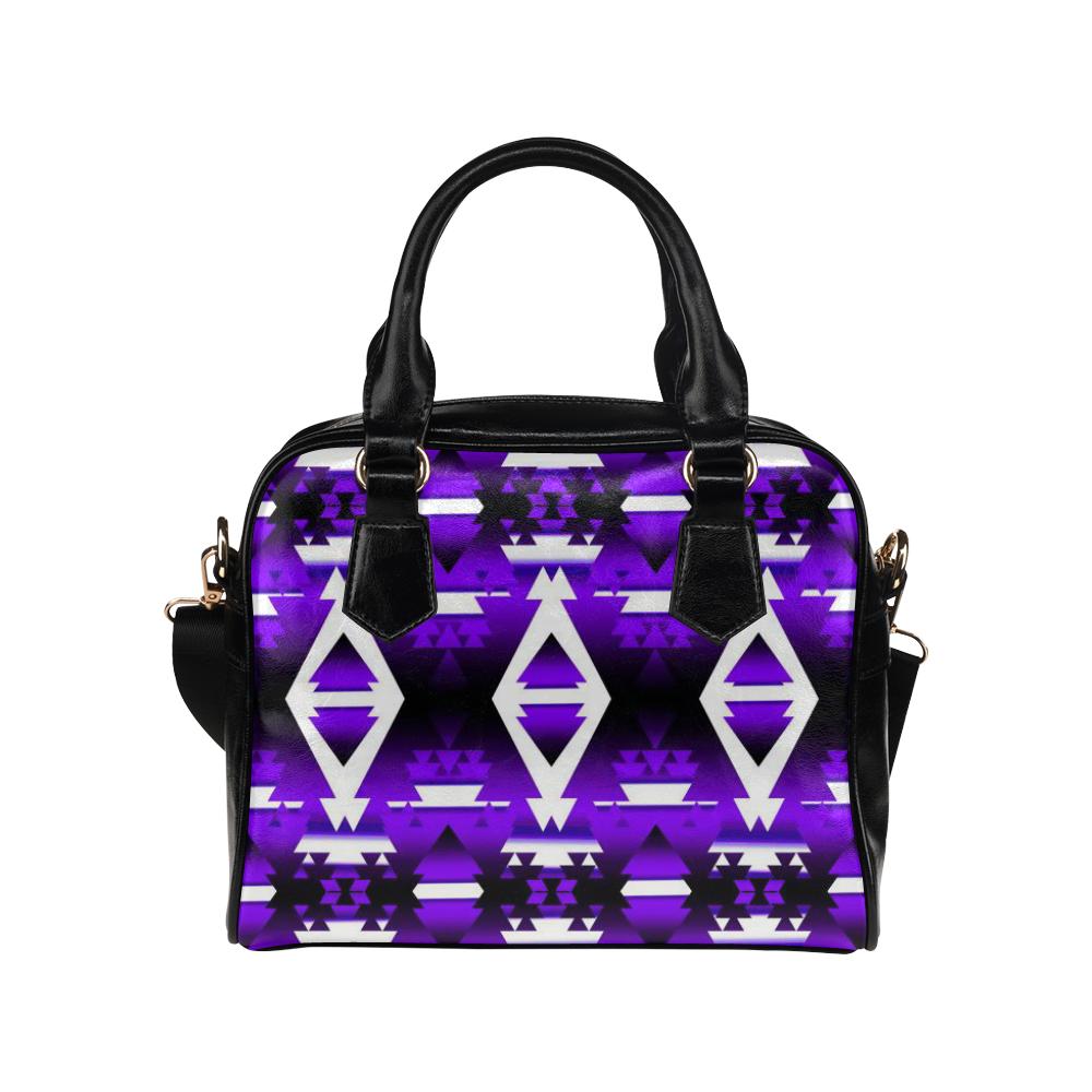 Purple Winter Camp Shoulder Handbag by 49 Dzine