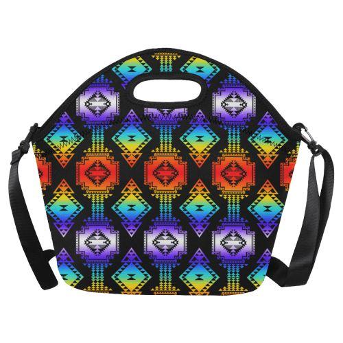 Rainbow Gathering Neoprene Lunch Bag/Large (Model 1669) Neoprene Lunch Bag/Large (1669) e-joyer 