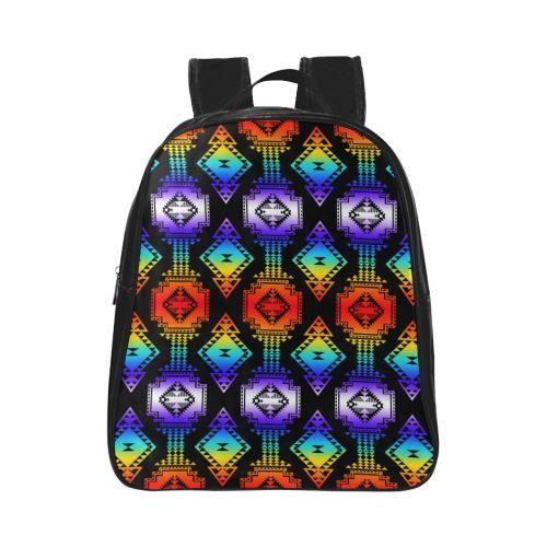 Rainbow Gathering School Backpack (Model 1601)(Small) School Backpacks/Small (1601) e-joyer 