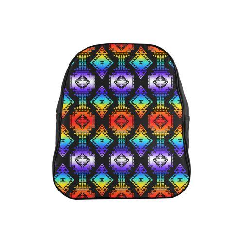 Rainbow Gathering School Backpack (Model 1601)(Small) School Backpacks/Small (1601) e-joyer 