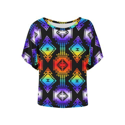 Rainbow Gathering Women's Batwing-Sleeved Blouse T shirt (Model T44) Women's Batwing-Sleeved Blouse T shirt (T44) e-joyer 