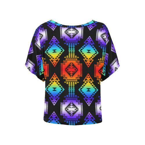 Rainbow Gathering Women's Batwing-Sleeved Blouse T shirt (Model T44) Women's Batwing-Sleeved Blouse T shirt (T44) e-joyer 