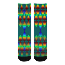 Load image into Gallery viewer, Rainbow Sage with Eagle Feather Trouser Socks Trouser Socks e-joyer 
