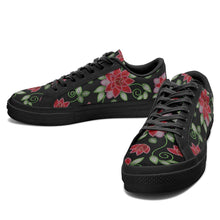 Load image into Gallery viewer, Red Beaded Rose Aapisi Low Top Canvas Shoes Black Sole aapisi Herman 
