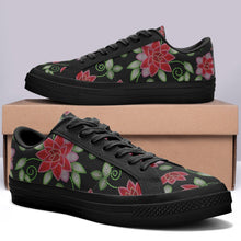 Load image into Gallery viewer, Red Beaded Rose Aapisi Low Top Canvas Shoes Black Sole aapisi Herman 
