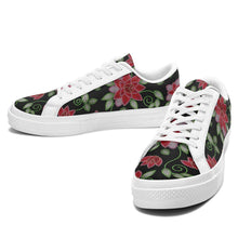 Load image into Gallery viewer, Red Beaded Rose Aapisi Low Top Canvas Shoes White Sole aapisi Herman 
