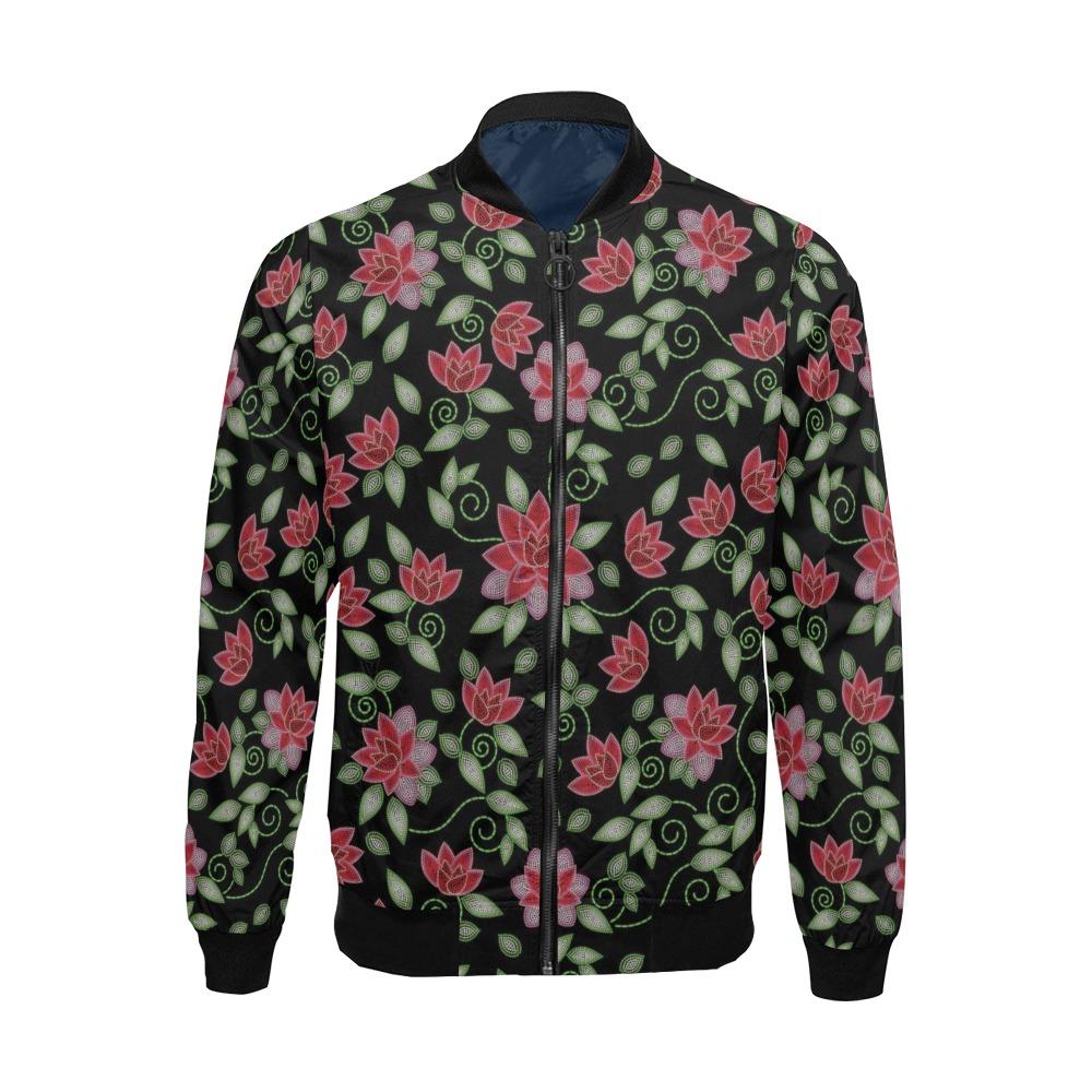 Red Beaded Rose All Over Print Bomber Jacket for Men (Model H19) All Over Print Bomber Jacket for Men (H19) e-joyer 